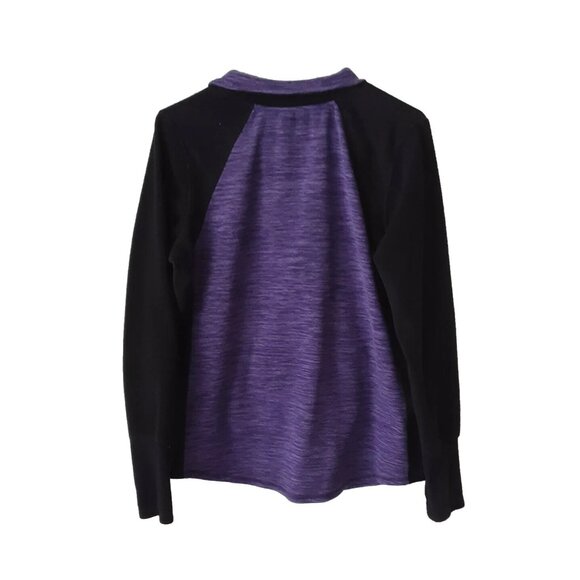 St. John's Bay Active Men's Large Purple Black Partial Zip Fleece Pullover - Picture 4 of 4